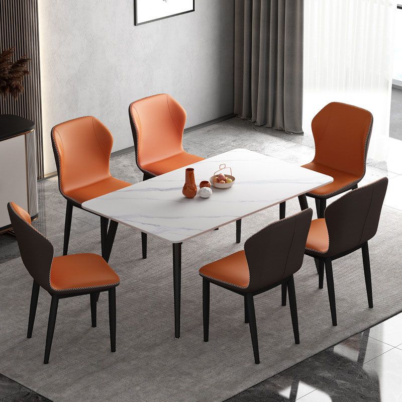 Contemporary Upholstered Wingback Side Chair Matte Finish Home Dining Chair Clearhalo 'Dining Chairs' 'Dining Tables & Seating' 'dining_chair' 'furn' 'furn_dining_chair' 'Furniture' 'furniture_dining_chair' 'Kitchen & Dining Furniture' 1200x1200_ea7a075f-3424-4257-bebf-039d95b896d9