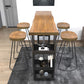 Pine Wood Bar Dining Table Modern Rectangle Bar Table with Trestle for Kitchen