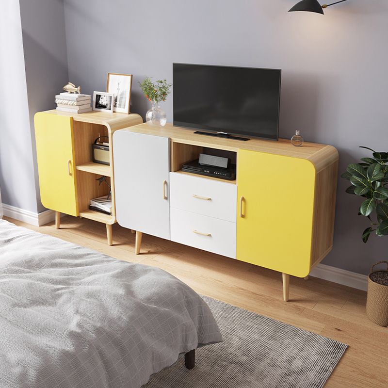 Contemporary TV Stand Engineered Wood TV Media Console with Storage Clearhalo 'furn' 'furn_tv_stands_entertainment_centers' 'Furniture' 'Living Room Furniture' 'TV Stands & Entertainment Centers' 'TV Stands & Media Storage Furniture' 'tv_stands_entertainment_centers' 1200x1200_ea7a8a4c-d4af-47ce-8f27-944505aae6fb