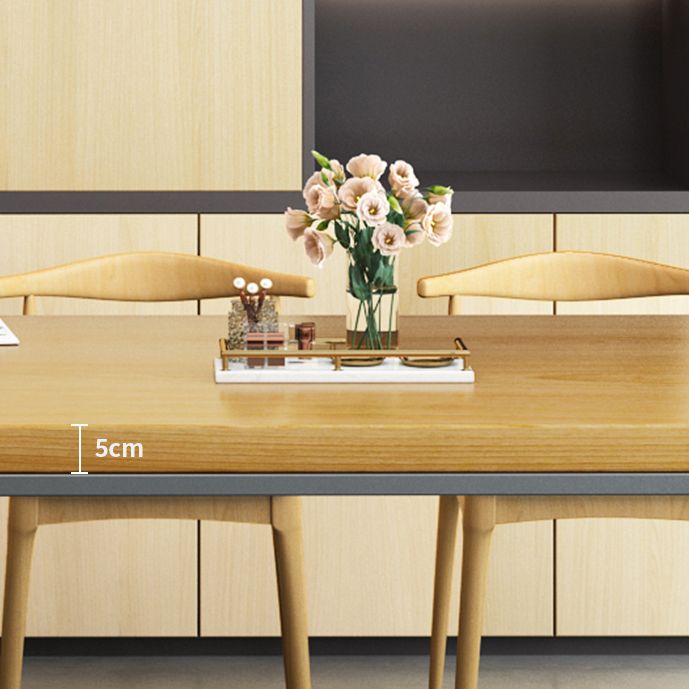 Rectangle Trestle Base Industrial Dining Table Solid Wood Fixed Table Clearhalo ' dining_table' 'Dining Tables & Seating' 'Dining Tables' 'furn' 'furn_dining_table' 'Furniture' 'furniture_dining_table' 'Kitchen & Dining Furniture' 'kitchen&dining_furn' 'kitchen' 'kitchen_dining_table' 1200x1200_ea7b2c01-2d76-4b61-aa93-9c8002904a53