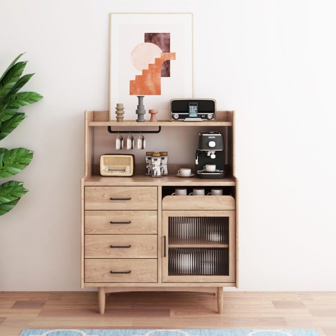 Modern Style Buffet Server 51-inch Height Pine Frame Kitchen Server ...