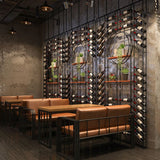 Iron Floor Wine Bottle & Glass Rack Black Industrial Wine Rack with Stemware Holder Clearhalo 'furn' 'furn_wine_racks' 'Furniture' 'Kitchen & Dining Furniture' 'Wine Racks' 'wine_racks' 1200x1200_ea7d7ceb-e190-42ee-b3da-089b680612fa