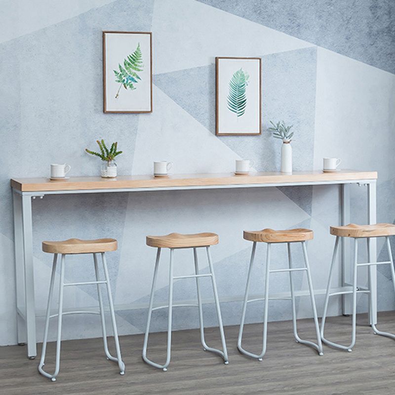 Rectangular Bar-height Table Solid Wood Top Pub Table with Metal Base Clearhalo 'Bar Furniture' 'Bar Tables' 'bar_tables' 'furn' 'furn_bar_tables' 'Furniture' 'Kitchen & Dining Furniture' 1200x1200_ea7ece2e-7fc6-4d19-a707-918ffe162167