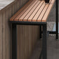 Bar-Esstisch aus Kunststoff, Holz, moderner rechteckiger Bartisch mit Bock für Café-Balkon