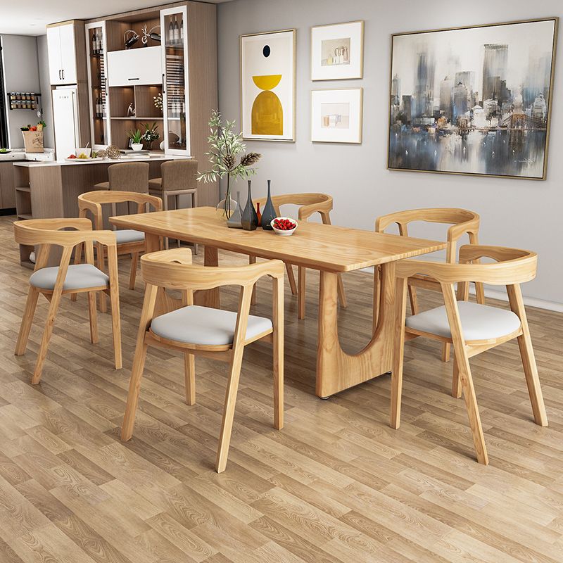 Modern 1/2/4/5/6/7 Pieces Dining Set Rectangle Dining Table Set with Wood Chairs Clearhalo 'Dining Room Sets' 'Dining Tables & Seating' 'dining_room_set' 'furn' 'furn_dining_room_set' 'Furniture' 'furniture_dining_room_set' 'Kitchen & Dining Furniture' 'kitchen&dining_furn' 'kitchen' 1200x1200_ea7f9ab3-a862-4f52-8506-9e7f60caea45