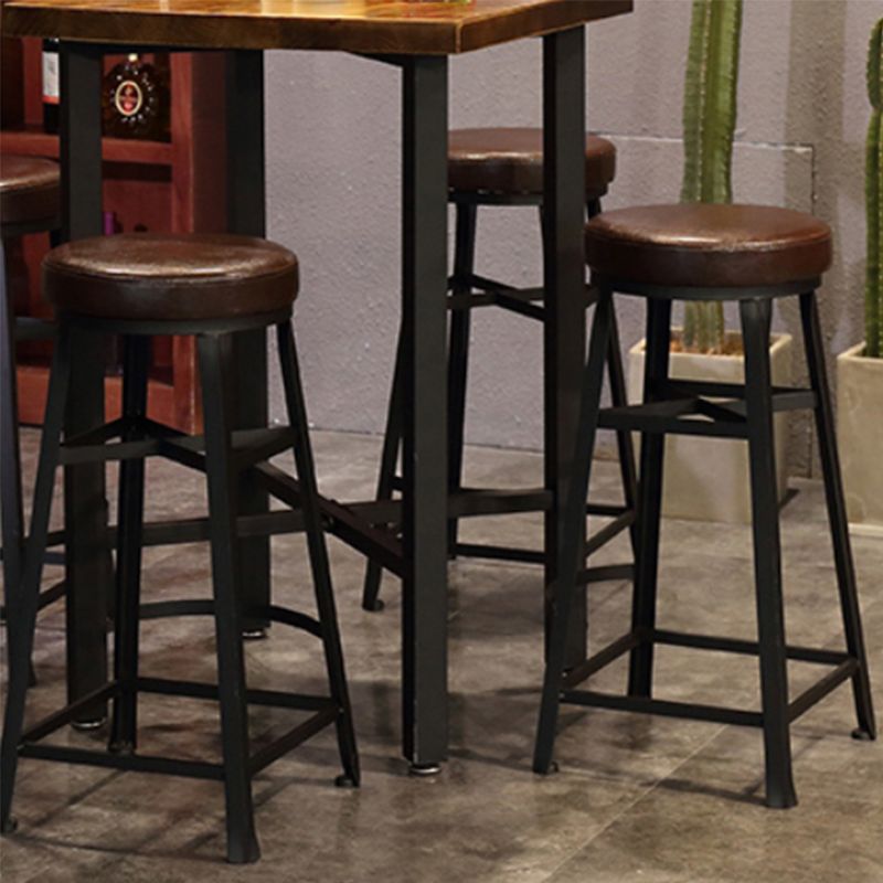 Industrial Style Bar Table Solid Wood Square Bar Dining Table with Footrest Clearhalo 'Bar Furniture' 'Bar Tables' 'bar_tables' 'furn' 'furn_bar_tables' 'Furniture' 'Kitchen & Dining Furniture' 1200x1200_ea805eb2-3f10-4b65-9f12-1fc40a8b8022