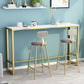 Glam Rectangle Stone Bistro Table Indoor Iron Bar Dining Table with Trestle Pedestal Clearhalo 'Bar Furniture' 'Bar Tables' 'bar_tables' 'furn' 'furn_bar_tables' 'Furniture' 'furniture_bar_tables' 'Kitchen & Dining Furniture' 1200x1200_ea80804f-7ece-4013-a494-c90bdd1cf463