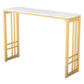 Glam Style Rectangle Bar Table Faux Marble Fixed Bar Height Table for Indoor Clearhalo 'Bar Furniture' 'Bar Tables' 'bar_tables' 'furn' 'furn_bar_tables' 'Furniture' 'Kitchen & Dining Furniture' 1200x1200_ea80ad2a-fdd6-4349-bf49-88f9be260c70