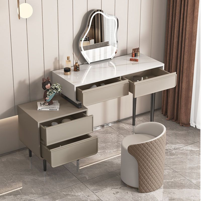 Glam With 2/4 Drawer Solid Wood Bedroom Standing Make-up Vanity
