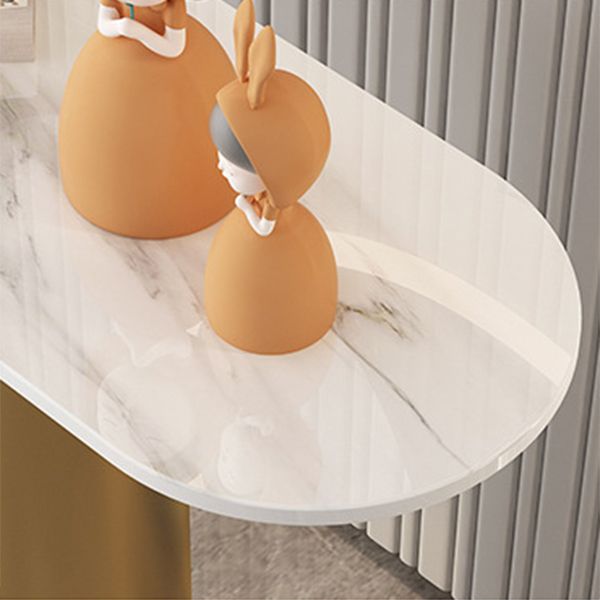 11,81 "W tavolo di accento console glam ovale di divano console di finitura antica