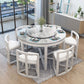 Faux Marble Dining Table Round Pedestal Dining Site Table for Home