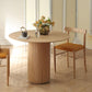 Round Pedestal Base Dining Table Modern Wood Table for Kitchen