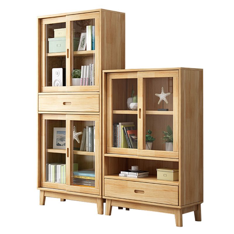Modern Style Closed Back Bookshelf Standard Wooden Bookcase with Cabinets Clearhalo 'Bookcases' 'furn' 'furn_bookcases' 'Furniture' 'Office Furniture' 1200x1200_ea83456a-a7f8-4460-83bd-e391e90f1c75