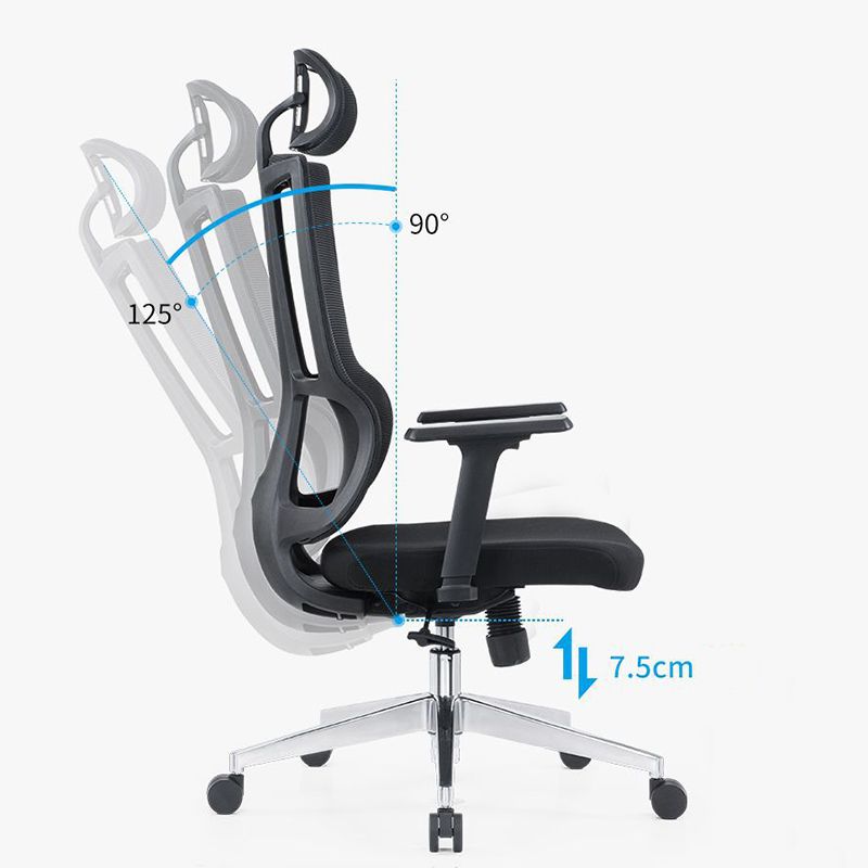 Contemporary Chair Adjustable Seat Height Ergonomic Pillow Included Office Chair Clearhalo 'furn' 'furn_office_chair' 'Furniture' 'Office Chairs' 'Office Furniture' 'office_chair' 1200x1200_ea84613a-3988-4481-8381-609c78b2e55d