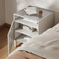Modern Metal Night Table Cabinets Glass Top Bed Nightstand for Bedroom