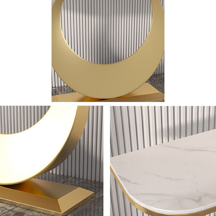 Tavolino console in pietra glam tavolo da divano console mezza luna per hall
