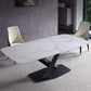 Contemporary Rectangle Dining Room Table Sintered Stone Table with Pedestal Base Clearhalo ' dining_table' 'Dining Tables & Seating' 'Dining Tables' 'furn' 'furn_dining_table' 'Furniture' 'furniture_dining_table' 'Kitchen & Dining Furniture' 'kitchen&dining_furn' 'kitchen' 'kitchen_dining_table' 1200x1200_ea87f94a-c382-4ebf-afa8-f8cf4121c564