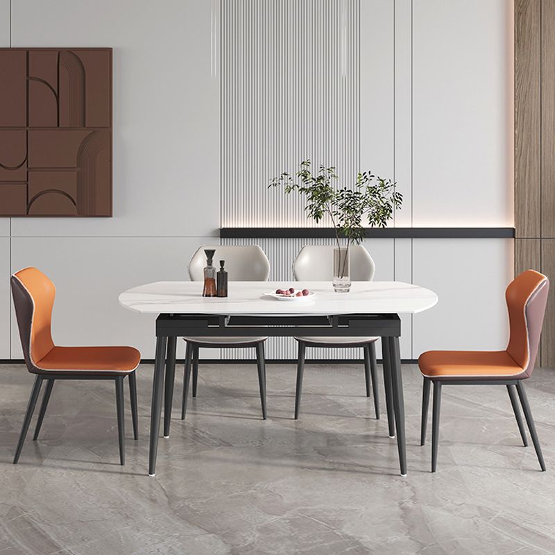 Round Dining Table Extendable Modern Dining Table for Dinner Room Clearhalo 'Dining Tables & Seating' 'Dining Tables' 'dining_table' 'furn' 'furn_dining_table' 'Furniture' 'Kitchen & Dining Furniture' 1200x1200_ea89eb19-1c1f-4d14-a2f2-7234cced461d