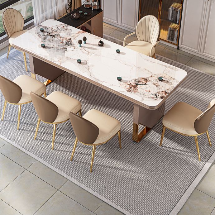 Rectangular Shaped Stone Office Desk 2 Legs Writing Desk in Brown Clearhalo 'furn' 'furn_office_desk' 'Furniture' 'Office Desks' 'Office Furniture' 'office_desk' 1200x1200_ea8b23bf-104b-4f56-843d-bb35940789dd