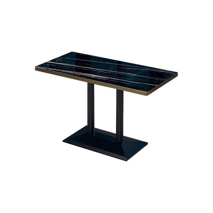 Industrial Style Dining Table Black Table with Metal Pedestal Base for Dining Room Clearhalo ' dining_table' 'Dining Tables & Seating' 'Dining Tables' 'furn' 'furn_dining_table' 'Furniture' 'furniture_dining_table' 'Kitchen & Dining Furniture' 'kitchen&dining_furn' 'kitchen' 'kitchen_dining_table' 1200x1200_ea8b7436-b420-482c-a760-64122e9fb73d