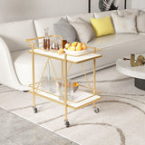 Modern Style Stone Prep Table Rolling Metal Prep Table for Home