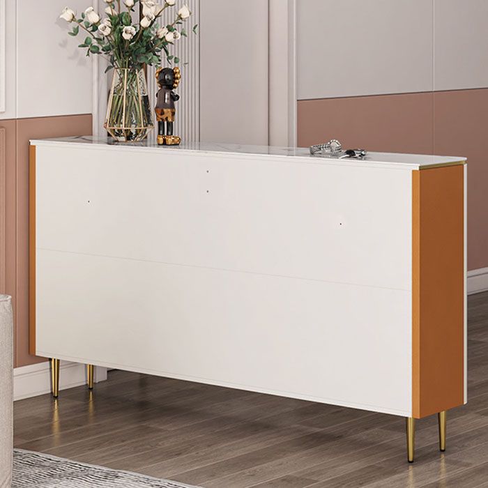 Sideboard di pietra in pietra glam bianca con porta per la cucina