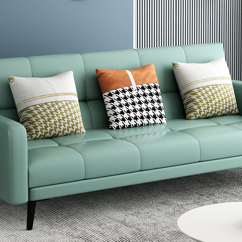 Faux Leather Convertible Sofa Square Arm 39 "W Sofa with Storage Clearhalo 'furn' 'furn_sofas' 'Furniture' 'furniture_sofas' 'kitchen' 'kitchen_sofas' 'Living Room Furniture' 'Sofa' 'sofas' 1200x1200_ea8ee8b6-38f1-43fb-8d36-a923893b117d