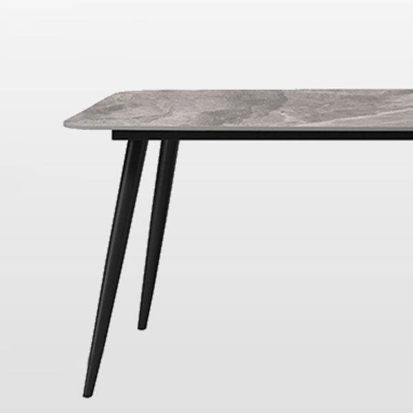 Industrial Grey Table for Restaurant Rectangle Dining Table with Metal 4 Legs Clearhalo 'Dining Tables & Seating' 'Dining Tables' 'dining_table' 'furn' 'furn_dining_table' 'Furniture' 'furniture_dining_table' 'Kitchen & Dining Furniture' 'kitchen' 'kitchen_dining_table' 1200x1200_ea901fcd-138e-4550-a0c7-473f86df8a9c