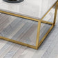Glam Coffee Table with Metal Frame Base and Marble Top in White Clearhalo 'Coffee & Accent Tables' 'Coffee Tables' 'coffee_tables' 'furn' 'furn_coffee_tables' 'Furniture' 'Living Room Furniture' 1200x1200_ea925ada-74eb-43ef-a99f-686f0b02542f
