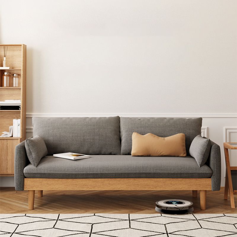 Loose Back Linen Square Arm Transitional Modern Settee with slipcovered Clearhalo 'furn' 'furn_sofas' 'Furniture' 'furniture_sofas' 'kitchen' 'kitchen_sofas' 'Living Room Furniture' 'Sofa' 'sofas' 1200x1200_ea92eaff-3a15-4529-bf08-3d6c1d2e7440