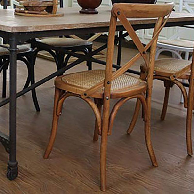 Farmhouse Wood Dining Room Chairs Cross Back Side Armless Chairs for Restaurant Use Clearhalo ' kitchen&dining_furn' 'Dining Chairs' 'Dining Tables & Seating' 'dining_chair' 'furn' 'furn_dining_chair' 'Furniture' 'furniture_dining_chair' 'Kitchen & Dining Furniture' 'kitchen' 1200x1200_ea92f7c0-2f83-45f1-8d73-4e41e667ac3c