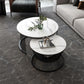 Contemporary Coffee Table Set Round White 2-Piece Coffee Cocktail Table Clearhalo 'Coffee & Accent Tables' 'Coffee Tables' 'coffee_tables' 'furn' 'furn_coffee_tables' 'Furniture' 'Living Room Furniture' 1200x1200_ea93f08a-6115-49d1-88f1-d4eebacceec1