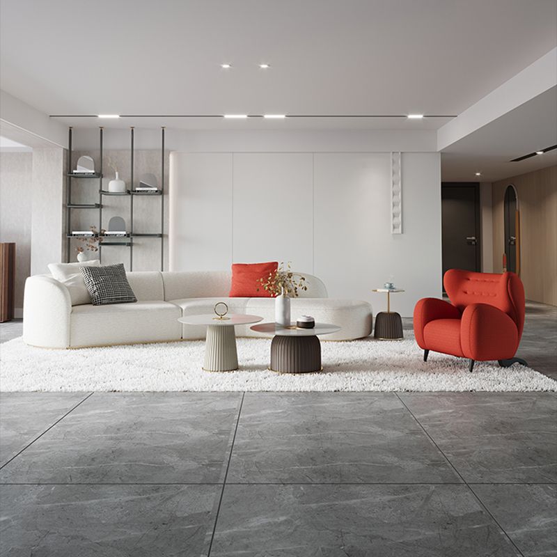 Ultra-Modern Polyester Blend Tight Back Sofa 27.56"High Tuxedo Arm Sofa Clearhalo 'furn' 'furn_sectionals' 'Furniture' 'furniture_sectionals' 'kitchen' 'kitchen_sectionals' 'Living Room Furniture' 'Sectionals' 1200x1200_ea94665a-2127-40a9-b471-cd962d65626e