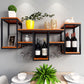 Iron Wall Mounted Wine Rack Industrial Wine Bottle & Glass Rack-41.7 x 7.8 x 23.6 Clearhalo 'furn' 'furn_wine_racks' 'Furniture' 'Kitchen & Dining Furniture' 'Wine Racks' 'wine_racks' 1200x1200_ea949fc9-5ee8-44c5-8876-97120931d28b