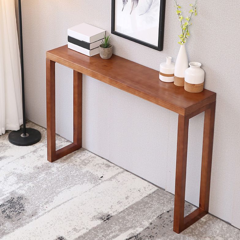 12 inch Wide Accent Table Mid-Century Modern Rectangle Wooden Console Table for Hall