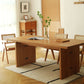 Modern Pine Wood Dining Table with Double Pedestal Base Table for Dining Room