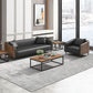 Industrial Cushions Living Room Faux Leather Standard Settee