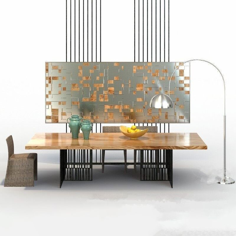 Metal Industrial Rectangle Dining Table Wood Top Indoor Table for Home Clearhalo ' dining_table' 'Dining Tables & Seating' 'Dining Tables' 'furn' 'furn_dining_table' 'Furniture' 'furniture_dining_table' 'Kitchen & Dining Furniture' 'kitchen&dining_furn' 'kitchen' 'kitchen_dining_table' 1200x1200_ea987bcc-8a8b-45c9-961f-1720015b01aa