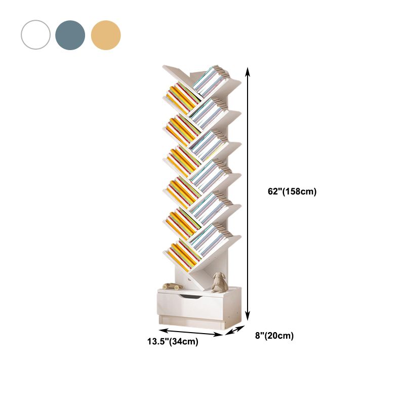 Multiple Colors Modern Style Bookshelf Wood Bookcase for Home