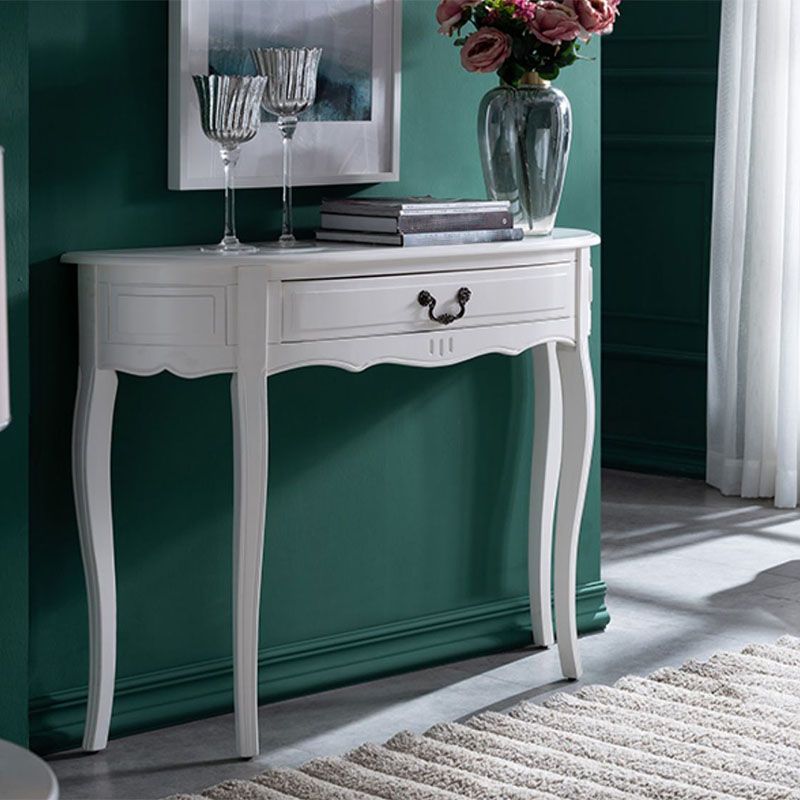 13 inch Wide Accent Table Mid-Century Modern Solid Wood Console Table