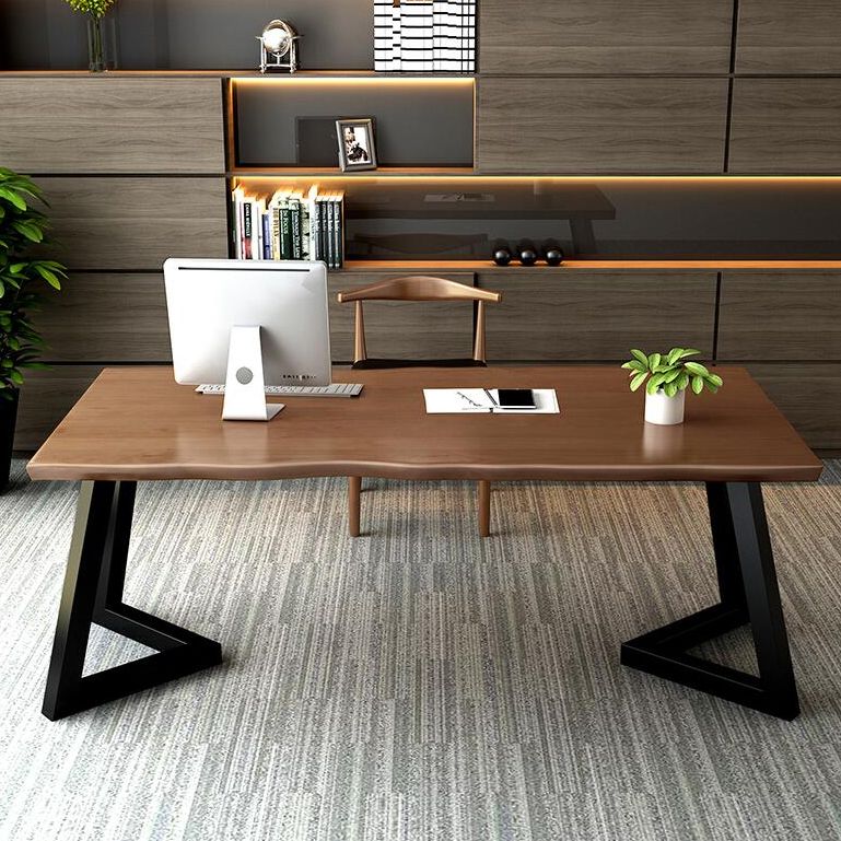 Solid Wood Work Table Free Form Home Office Modern Writing Desk Clearhalo 'Furniture' 'furniture_office_desk' 'Office Desks' 'Office Furniture' 'office_desk' 1200x1200_ea9bf784-c7ba-4e54-b2b6-47c4367f87fe