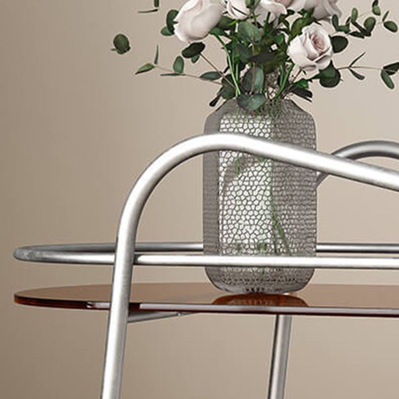 Modern 2-Tier Corner Table 4 Legs Oval Side End Table with Storage Clearhalo 'Coffee & Accent Tables' 'End & Side Tables' 'end_side_tables' 'furn' 'furn_end_side_tables' 'Furniture' 'Living Room Furniture' 1200x1200_ea9c6382-c3b2-4c80-8b9e-c33b6e99f797