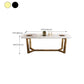 Rectangle Trestle Base Dining Table Glam Style Stone Kitchen Desk Clearhalo 'Dining Tables & Seating' 'Dining Tables' 'dining_table' 'furn' 'furn_dining_table' 'Furniture' 'Kitchen & Dining Furniture' 1200x1200_ea9ce594-ca2a-4457-a8bc-41d785fca786