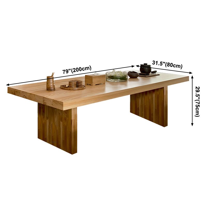Rectangle Casual Dining Table Brown Tone Fixed Table with Pinewood Solid Wood Clearhalo ' dining_table' 'Dining Tables & Seating' 'Dining Tables' 'furn' 'furn_dining_table' 'Furniture' 'furniture_dining_table' 'Kitchen & Dining Furniture' 'kitchen&dining_furn' 'kitchen' 'kitchen_dining_table' 1200x1200_ea9f355d-b693-4881-9330-cebae941c74f