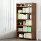 Brown Closed Back Book Shelf Bamboo Standard Vertical Bookcase for Home