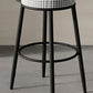 Fabric Upholstered Armless Bar Stools Scandinavian Round Seat Barstool