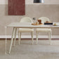 Contemporary Dinette Table Rectangle Stone Dining Room Table in White