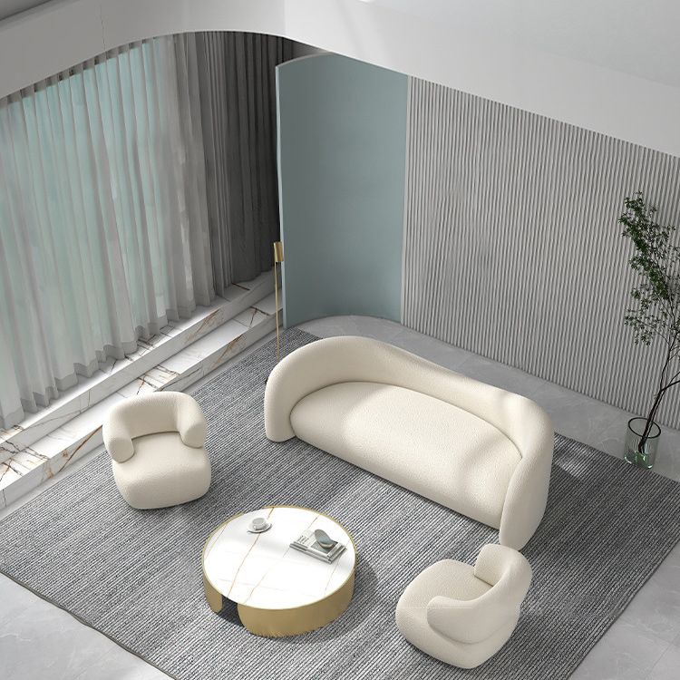 Modernes einfaches gekrümchtes Sofa 30,7 "hoher Sitzzimmer mit abgeschrägten Arm