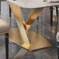 Sintered Stone Top Dining Table Rectangle Table with Gold Metal Pedestal Clearhalo ' dining_table' 'Dining Tables & Seating' 'Dining Tables' 'furn' 'furn_dining_table' 'Furniture' 'furniture_dining_table' 'Kitchen & Dining Furniture' 'kitchen&dining_furn' 'kitchen' 'kitchen_dining_table' 1200x1200_eaa33bc2-2a86-4b04-a5f8-7120a3bc1336