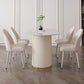 Metal Contemporary White Dining Table Marble Top Table with Double Pedestal Clearhalo 'Dining Tables & Seating' 'Dining Tables' 'dining_table' 'furn' 'furn_dining_table' 'Furniture' 'furniture_dining_table' 'Kitchen & Dining Furniture' 'kitchen' 'kitchen_dining_table' 1200x1200_eaa46b39-e1bc-491d-930f-8e32df17c10b